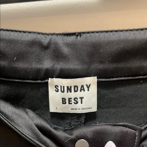 🔥 Sunday Best Gabby Faux Leather Pants | Black Kick-Flare | Size 4 - Picture 2 of 8